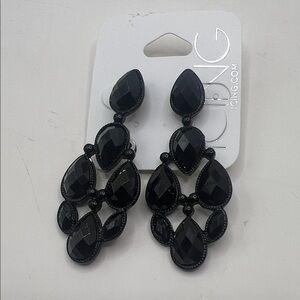 Icing Jet Black Teardrop Earrings